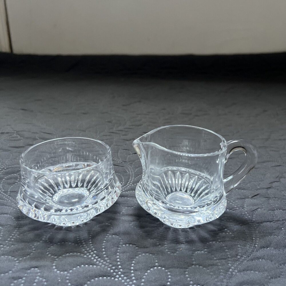 Vintage Gorham Crystal Lyric Collection Suger & Creamer 2pc Set High Tea Collect